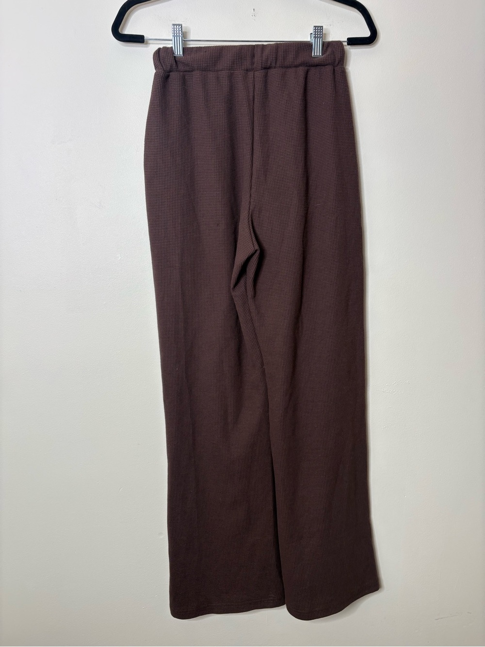 Comfrt Brown Waffle Knit Wide Leg Sweatpants - Picture 3 of 4